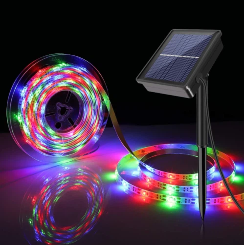 5M Solar Power RGBW  LED Strip Lights 2