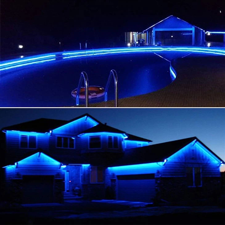 Solar Blue LED Strip Lights application