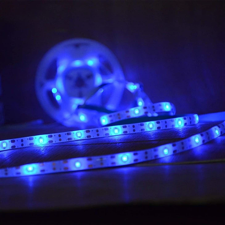 Solar Blue LED Strip Lights 1