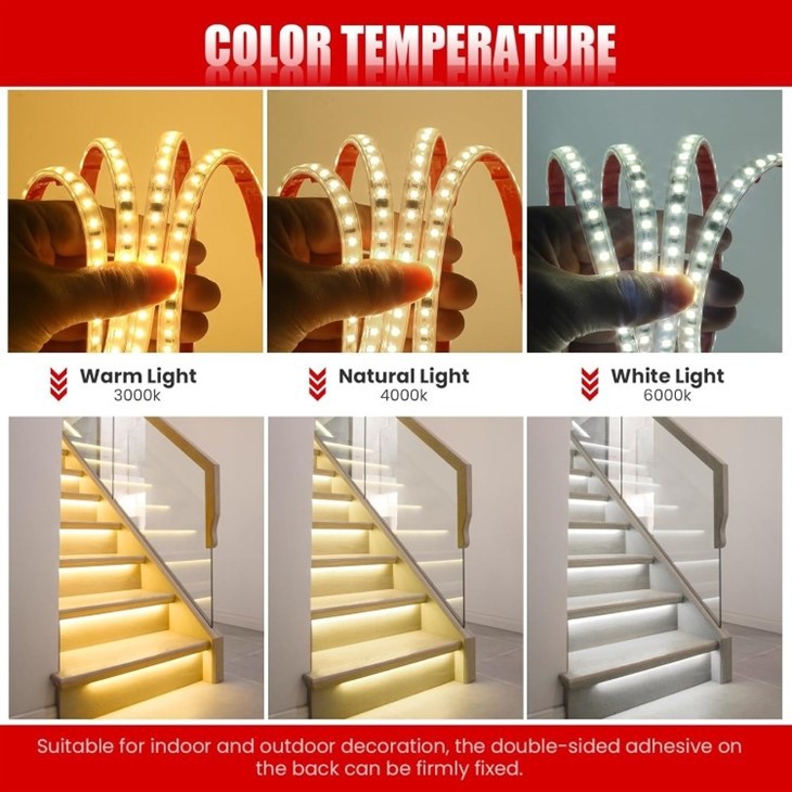 LED Strip Lights White Self-Adhesive 3000K