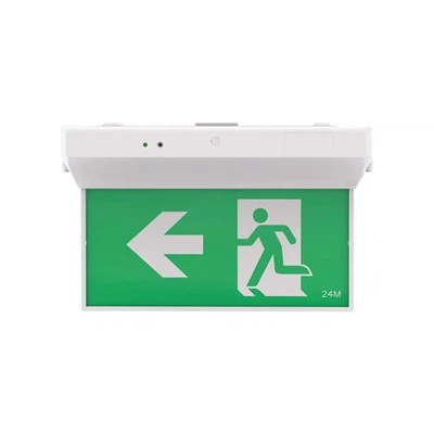 Zelená Exit Znamení S Nouzovým Světlem