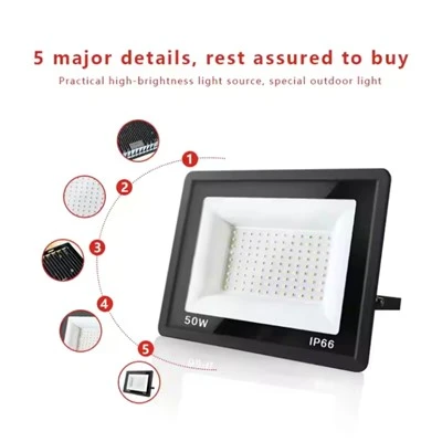 Vodotěsné venkovní světlo s LED diodami IP66 6100K